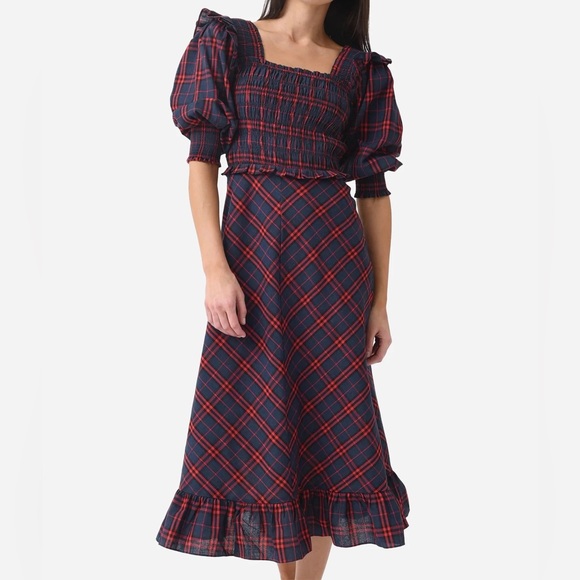 ♥️HUNTER BELL ANNIE DRESS♥️ NWT Navy/Red Size Large - Picture 4 of 5